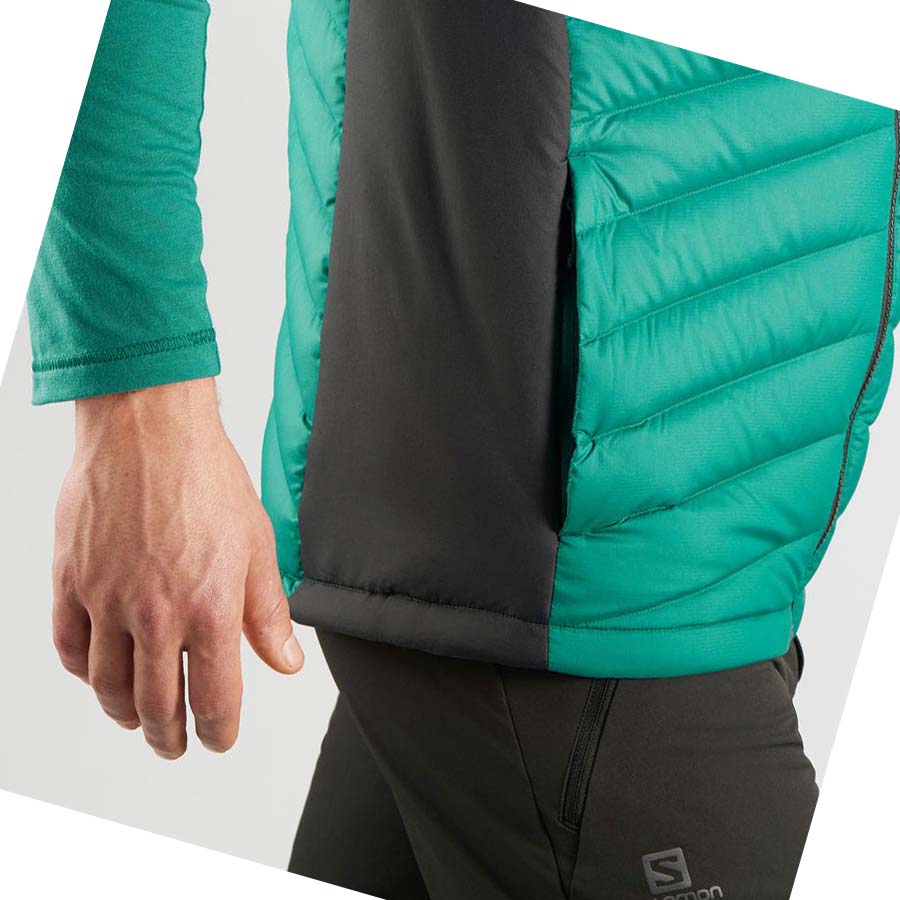 Salomon ESSENTIAL XWARM DOWN INSULATED Kabát Férfi Zöld | HU 2309DFM